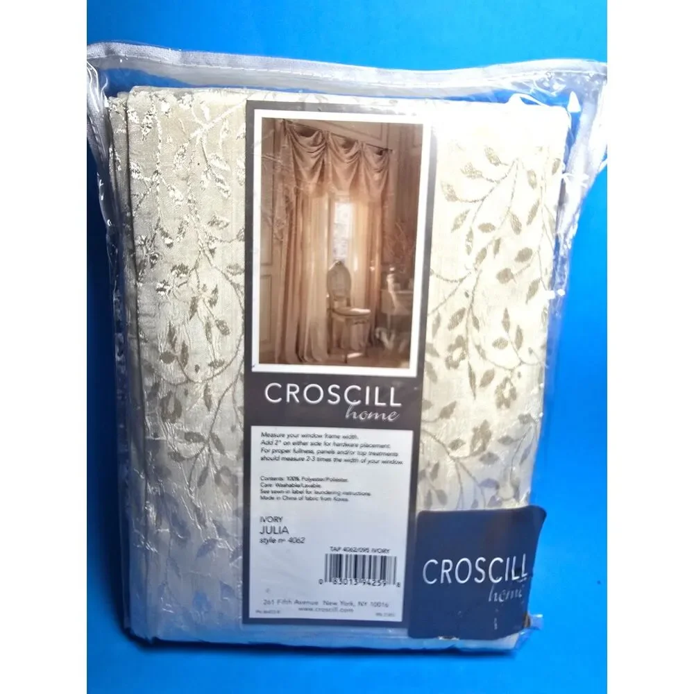 Croscill Home Julia Ivory Floral Jacquard Curtain Panel 49x95 One Tailored 95